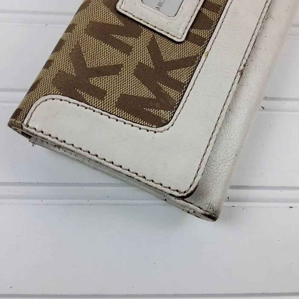 Michael Kors MK Signature Leather Trim Full Size Wallet